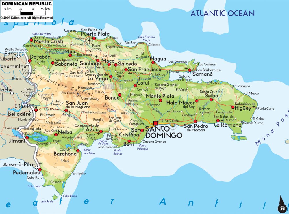 Bản đồ hành chính đất nước Dominica phóng to năm 2022