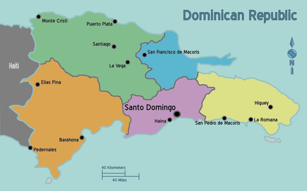 Bản đồ hành chính đất nước Dominica phóng to năm 2022